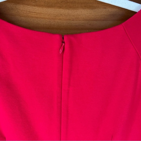 Talbots Round Neck Short Sleeve Ponte Sheath Back Zip Dress, Red, Size 4 - Picture 7 of 13